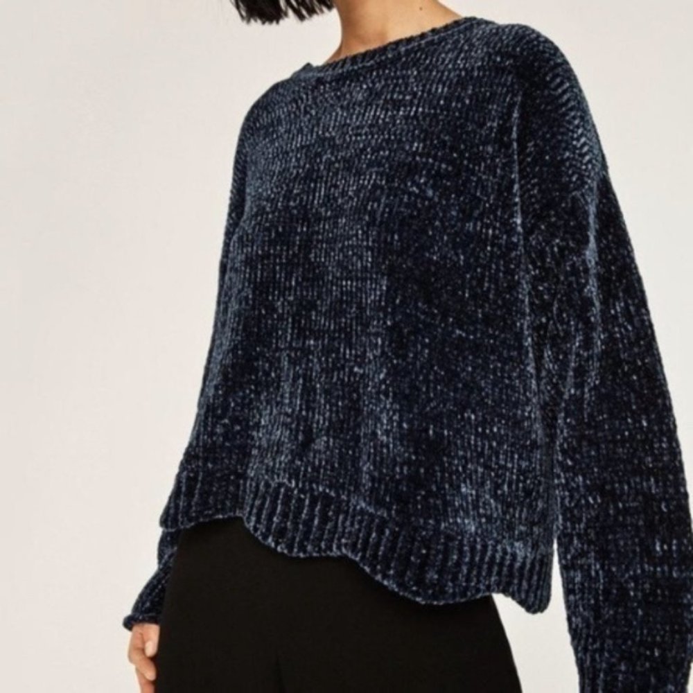 ZARA: cropped chenille-knit sweater (M)